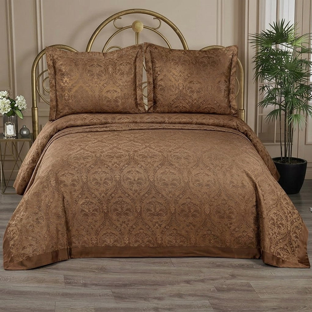 Жакардове покривало 260x240см, 2 наволочки 70х50см, Maison D'or Pauline, / Покривало жакардове на двоспальне ліжко