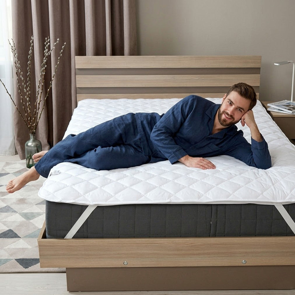 Наматрацник на резинках 200x200cм, Ideia Home Lux Elite / Наматрацник з мікрофібри / Чохол на двоспальне ліжко