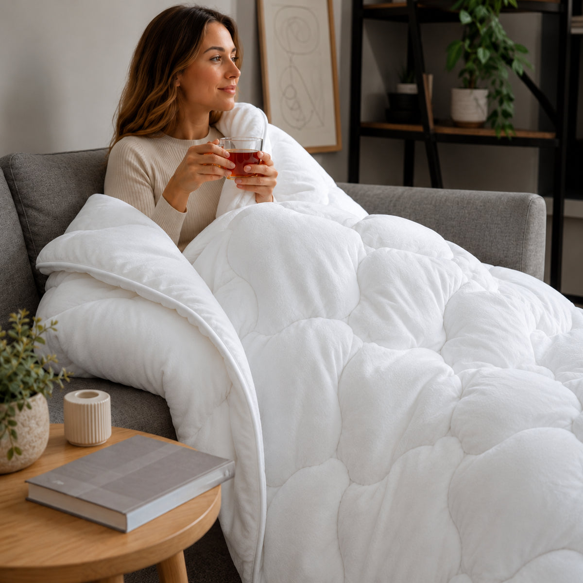 Ковдра всесезонна, 215х155 см, Wellsoft Fluffy / Ковдра полуторна / Стьобана ковдра / Ковдра антиалергенна