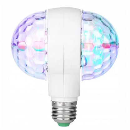 Диско лампа RGB LED Magic Ball 7W, E27, 220V, обертова, 6 LED, LW SMQ01, Білий / Диско куля, лампа RGB для вечірки, свята