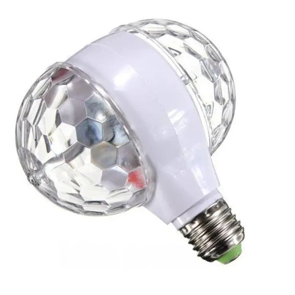 Диско лампа RGB LED Magic Ball 7W, E27, 220V, обертова, 6 LED, LW SMQ01, Білий / Диско куля, лампа RGB для вечірки, свята