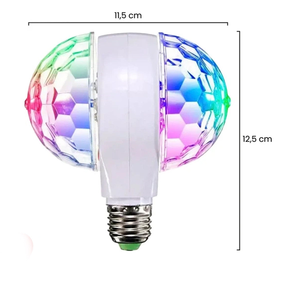 Диско лампа RGB LED Magic Ball 7W, E27, 220V, обертова, 6 LED, LW SMQ01, Білий / Диско куля, лампа RGB для вечірки, свята