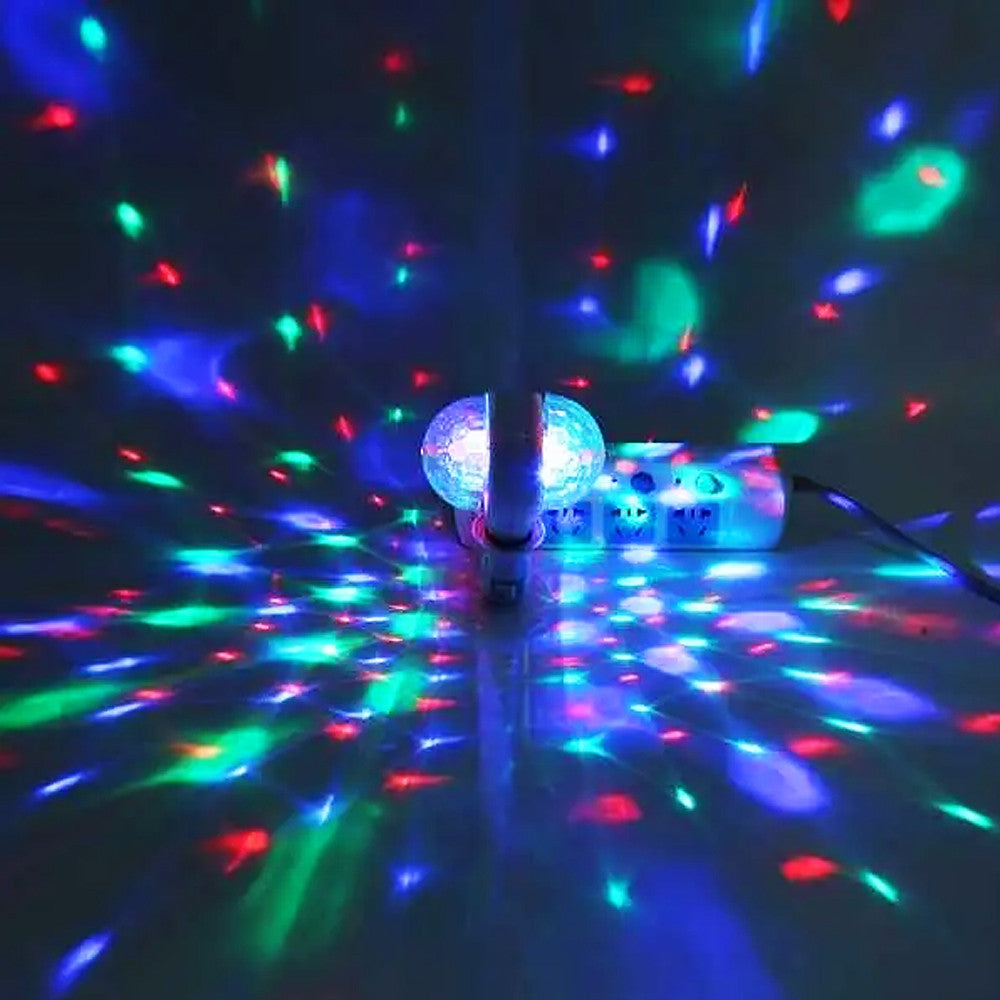 Диско лампа RGB LED Magic Ball 7W, E27, 220V, обертова, 6 LED, LW SMQ01, Білий / Диско куля, лампа RGB для вечірки, свята