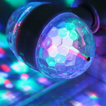 Диско лампа RGB LED Magic Ball 7W, E27, 220V, обертова, 6 LED, LW SMQ01, Білий / Диско куля, лампа RGB для вечірки, свята