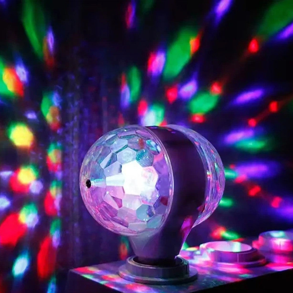 Диско лампа RGB LED Magic Ball 7W, E27, 220V, обертова, 6 LED, LW SMQ01, Білий / Диско куля, лампа RGB для вечірки, свята