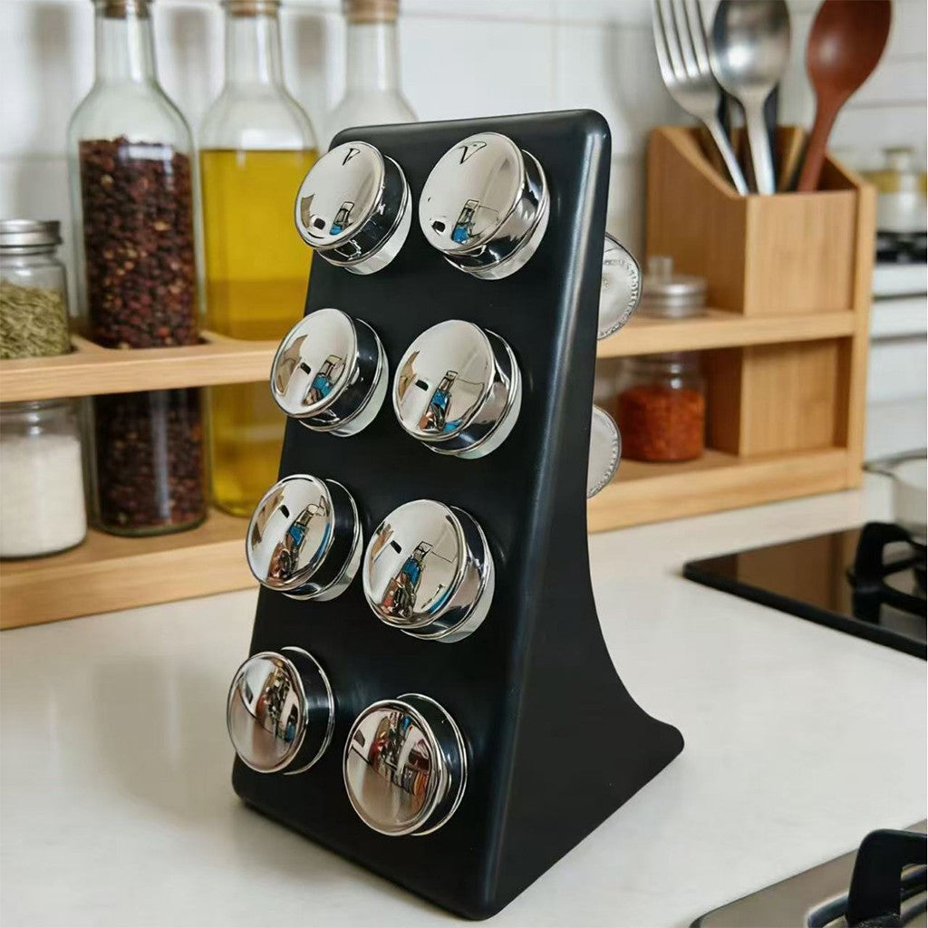 Органайзер для спецій 8 баночок, Kitchen Craft, / Набір для спецій на підставці / Баночки для спецій