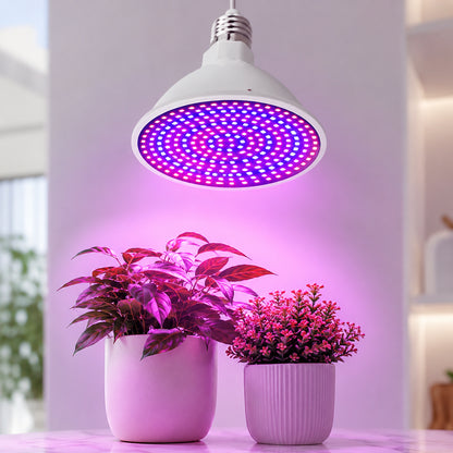 Світлодіодна фітолампа для вирощування рослин E27, 200 LED, 20 Вт, Біла / LED Лампочка для рослин / Лампа на цоколі для рослин