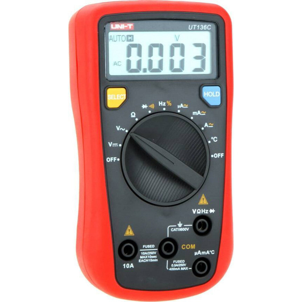 Цифровий мультиметр UNI-T UT136C, Червоний / Тестер мультиметр / Мультиметр автоматичний / Тестер напруги