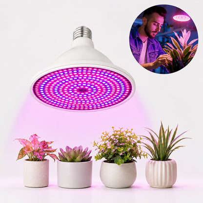 Світлодіодна фітолампа для вирощування рослин E27, 200 LED, 20 Вт, Біла / LED Лампочка для рослин / Лампа на цоколі для рослин