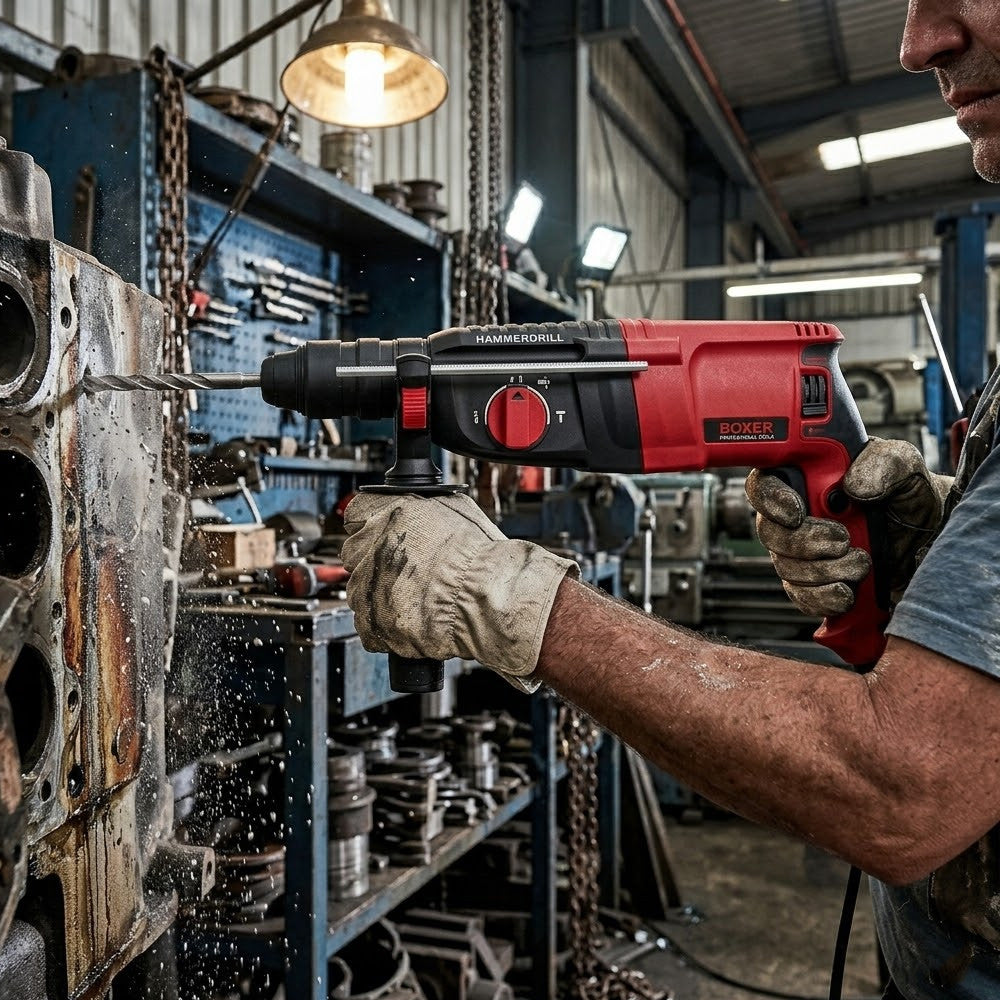 Перфоратор прямий 3200Вт, SDS, (2,4Дж) від мережі, BOXER BX-8501, Червоний / Електричний перфоратор / Ударний перфоратор