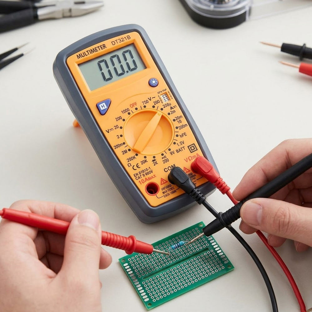 Цифровий мультиметр DT321B, Жовтий / Тестер мультиметр / Тестер напруги / Мультиметр професійний
