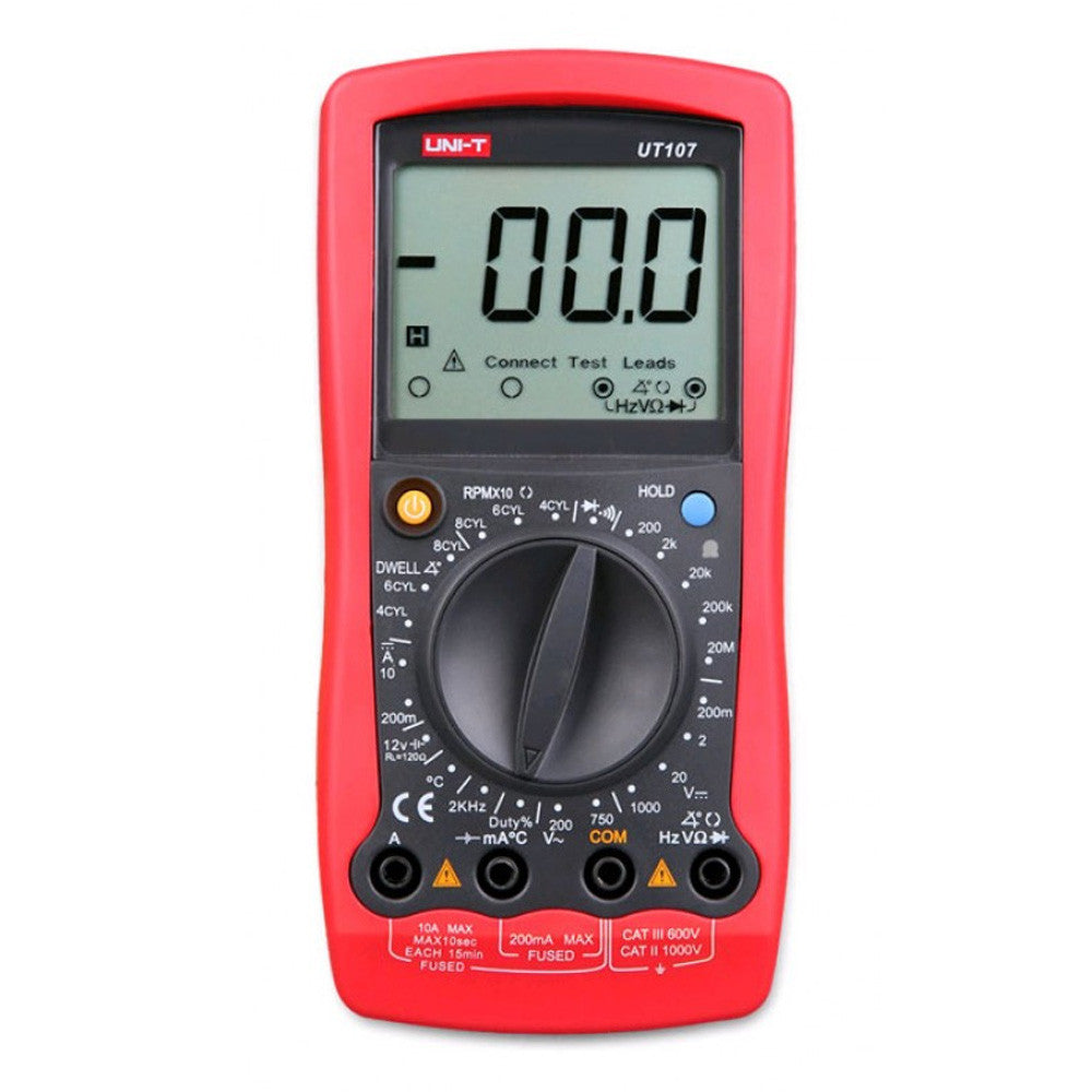 Цифровий мультиметр автомобільний UNI-T UT107, Червоний / Тестер напруги / Мультиметр тестер / Мультиметр автоматичний