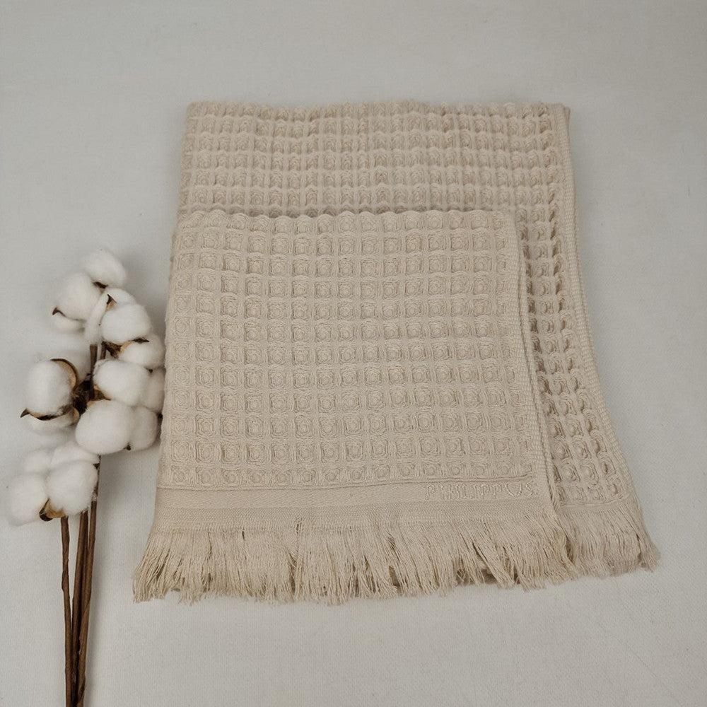 Набір рушників вафельних, 2шт, 90х50см, 140х70см, Philippus Prime Cotton Waffle, / Вафельні рушники комплектом