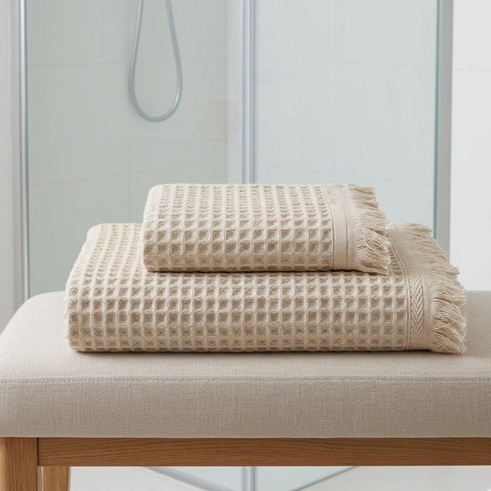 Набір рушників вафельних, 2шт, 90х50см, 140х70см, Philippus Prime Cotton Waffle, / Вафельні рушники комплектом