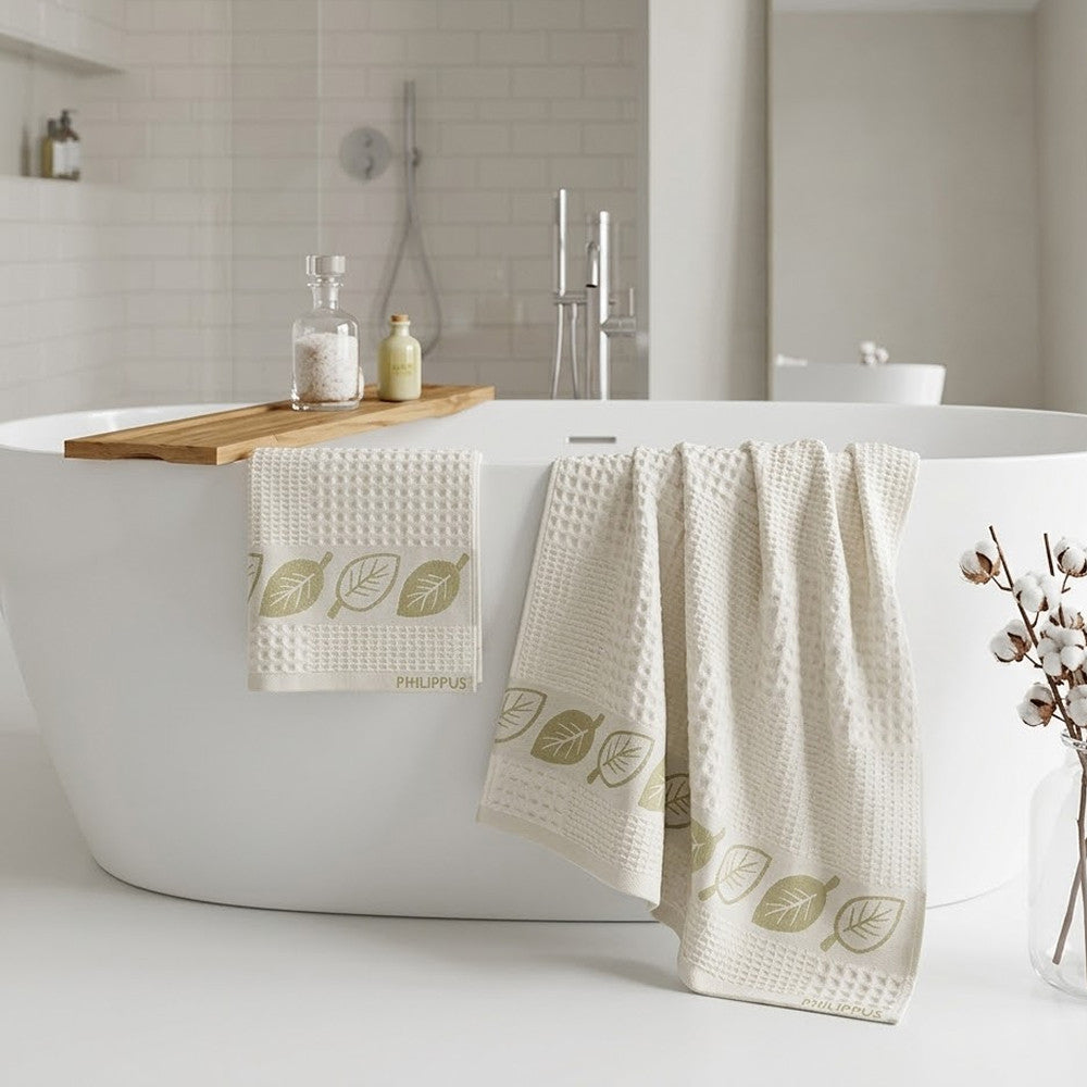 Комплект рушників вафельних, 2шт, 90х50см, 140х70см, Philippus Prime Cotton Life Waffle, / Бавовняні рушники