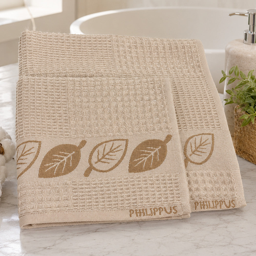 Комплект рушників вафельних, 2шт, 90х50см, 140х70см, Philippus Prime Cotton Life Waffle, / Бавовняні рушники