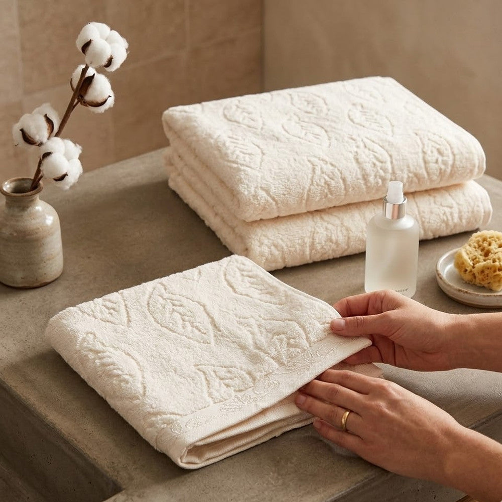 Комплект рушників з махри, 2шт, 90х50см, 140х70см, АЕ Microcotton-2, / Махрові рушники / Коттонові рушники