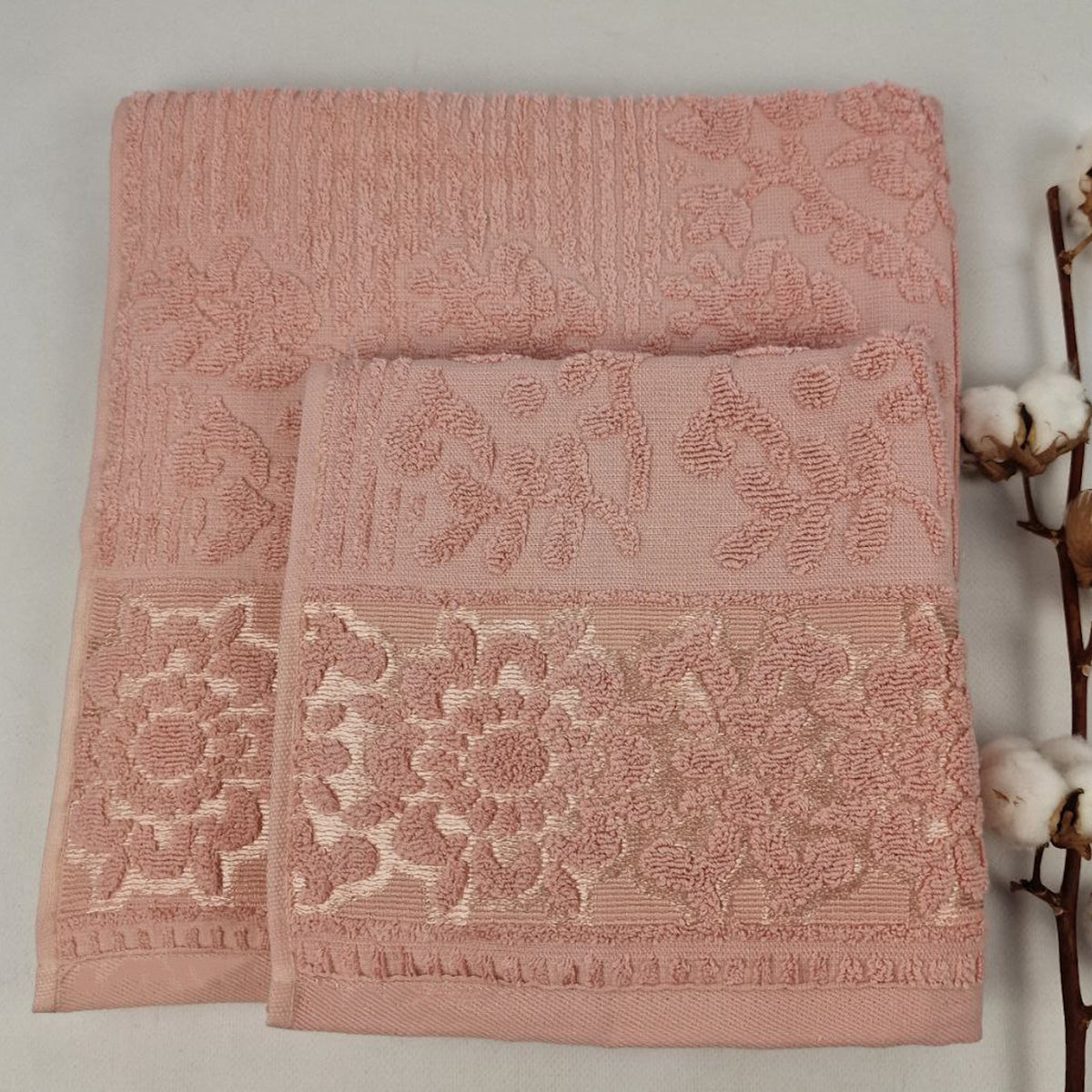 Набір рушників махрових, 2шт(140х70см, 90х50см), Prime Cotton Lydia (A395), / Рушники бавовняні / Набір банних рушників