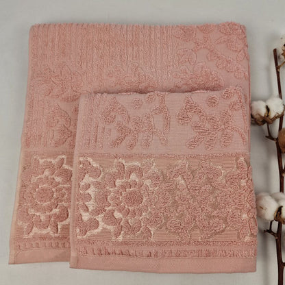 Набір рушників махрових, 2шт(140х70см, 90х50см), Prime Cotton Lydia (A395), / Рушники бавовняні / Набір банних рушників