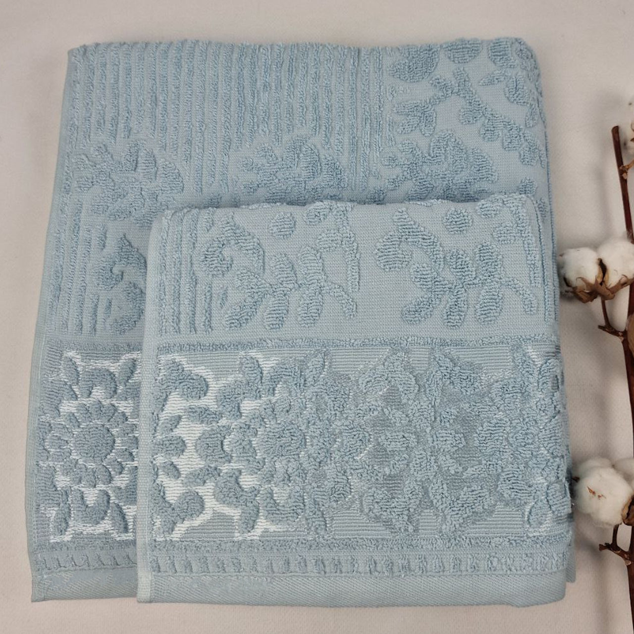 Набір рушників махрових, 2шт(140х70см, 90х50см), Prime Cotton Lydia (A395), / Рушники бавовняні / Набір банних рушників
