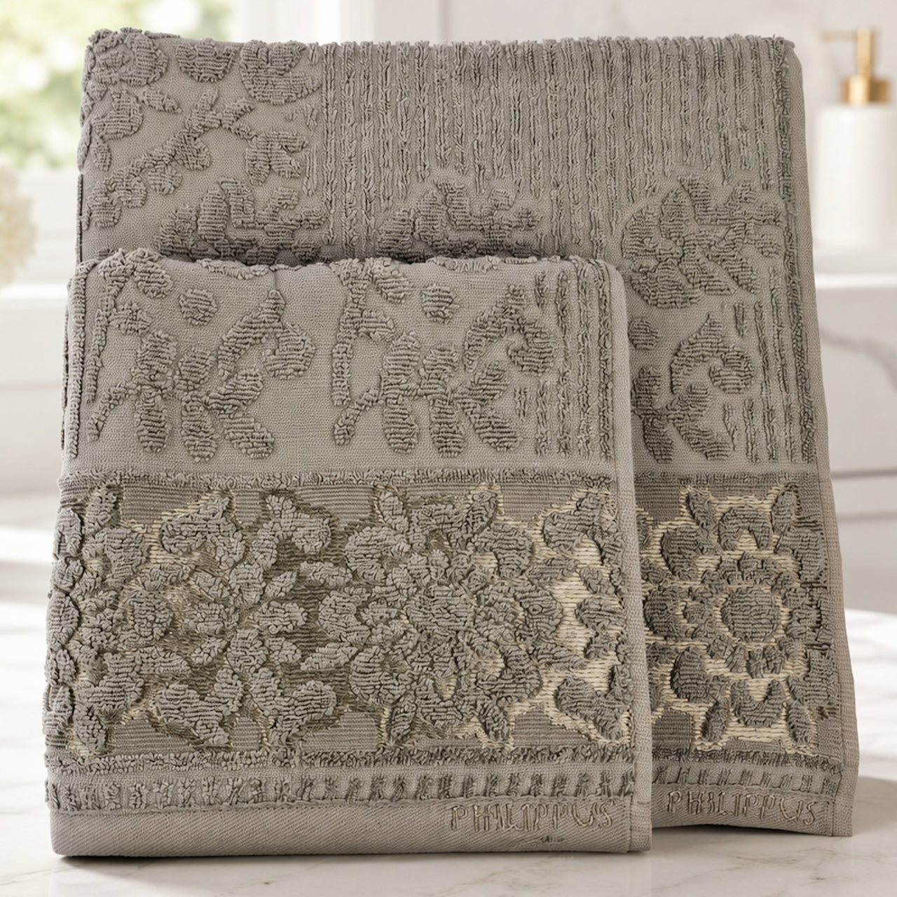 Набір рушників махрових, 2шт(140х70см, 90х50см), Prime Cotton Lydia (A395), / Рушники бавовняні / Набір банних рушників