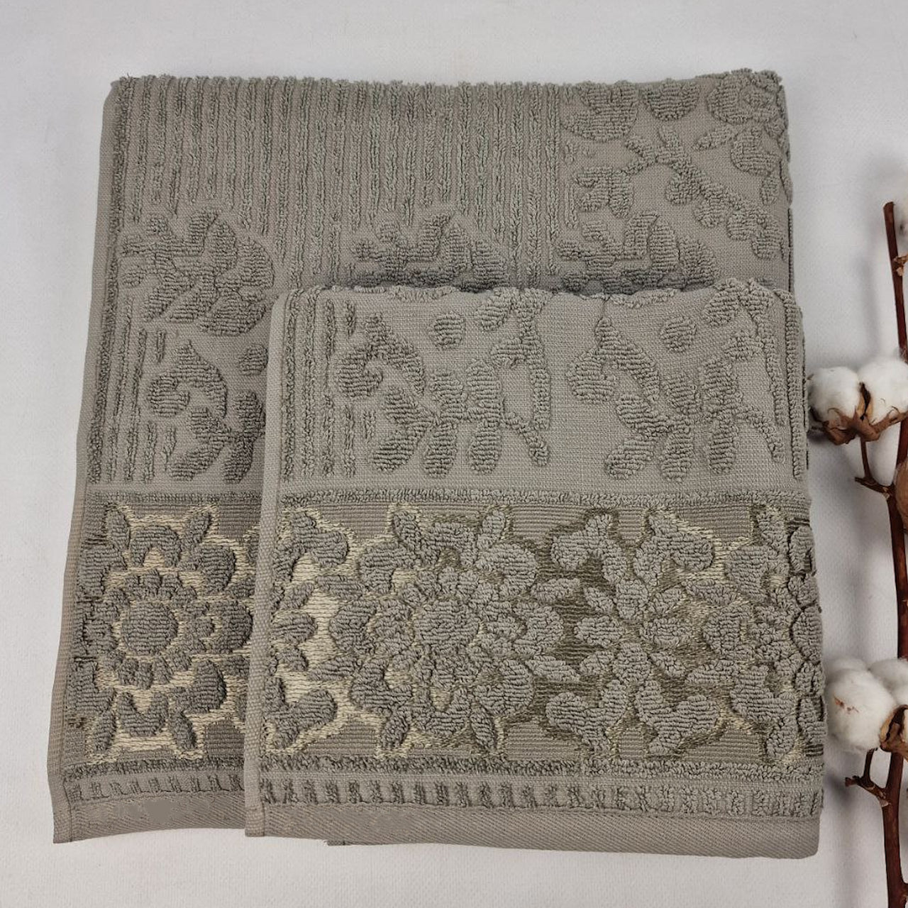 Набір рушників махрових, 2шт(140х70см, 90х50см), Prime Cotton Lydia (A395), / Рушники бавовняні / Набір банних рушників