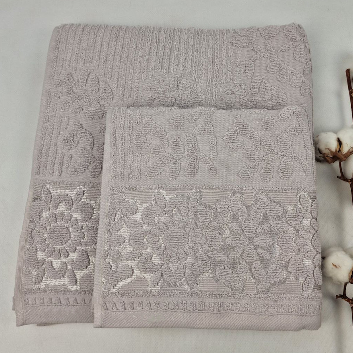 Набір рушників махрових, 2шт(140х70см, 90х50см), Prime Cotton Lydia (A395), / Рушники бавовняні / Набір банних рушників