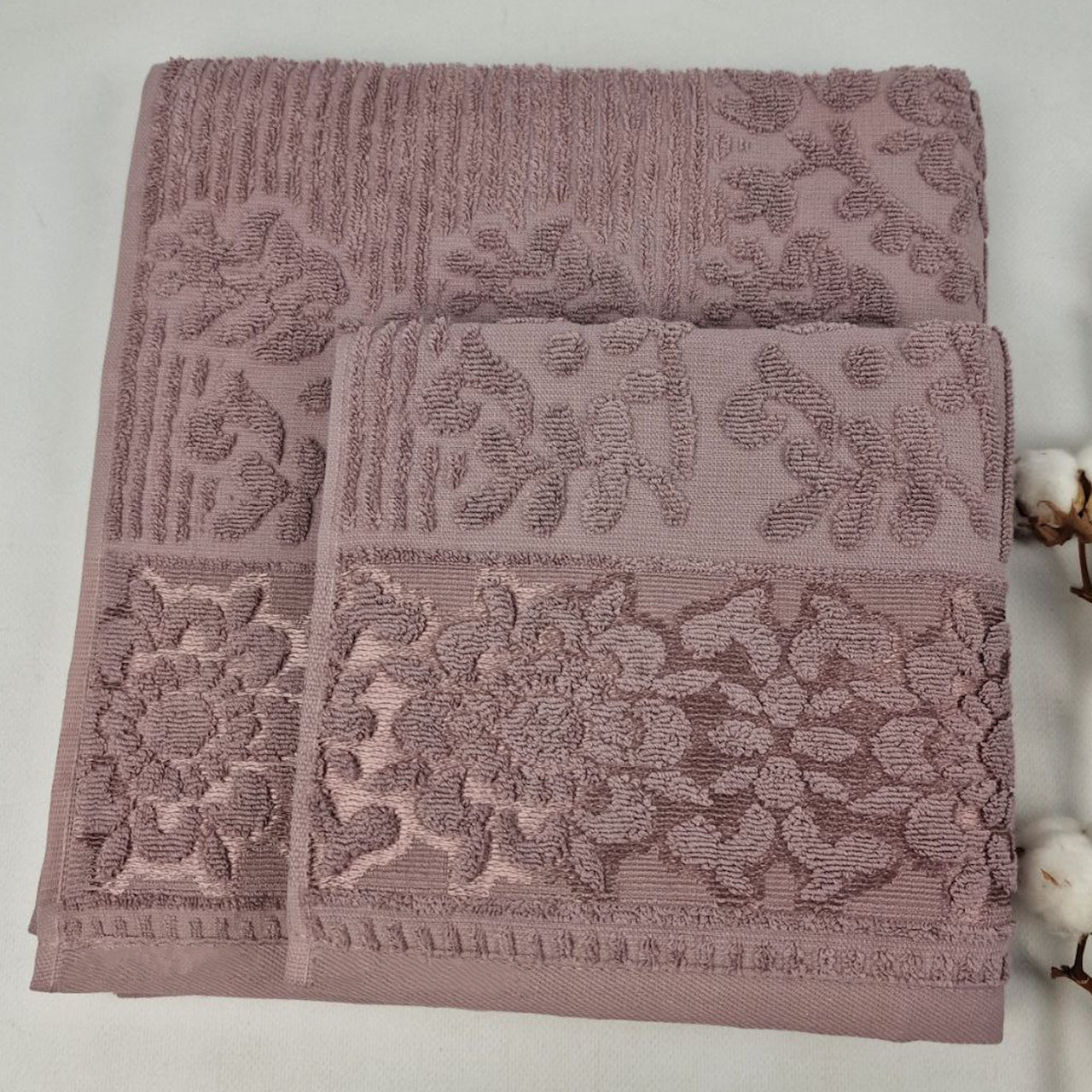 Набір рушників махрових, 2шт(140х70см, 90х50см), Prime Cotton Lydia (A395), / Рушники бавовняні / Набір банних рушників