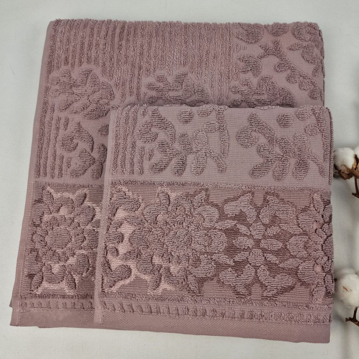 Набір рушників махрових, 2шт(140х70см, 90х50см), Prime Cotton Lydia (A395), / Рушники бавовняні / Набір банних рушників