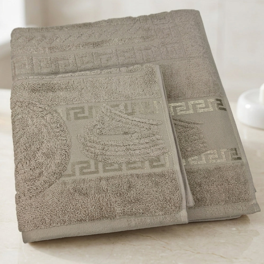 Набір рушників махрових, 2шт(140х70см, 90х50см), Lux Cotton Pilimunus (Е818), / Комплект рушників для ванної