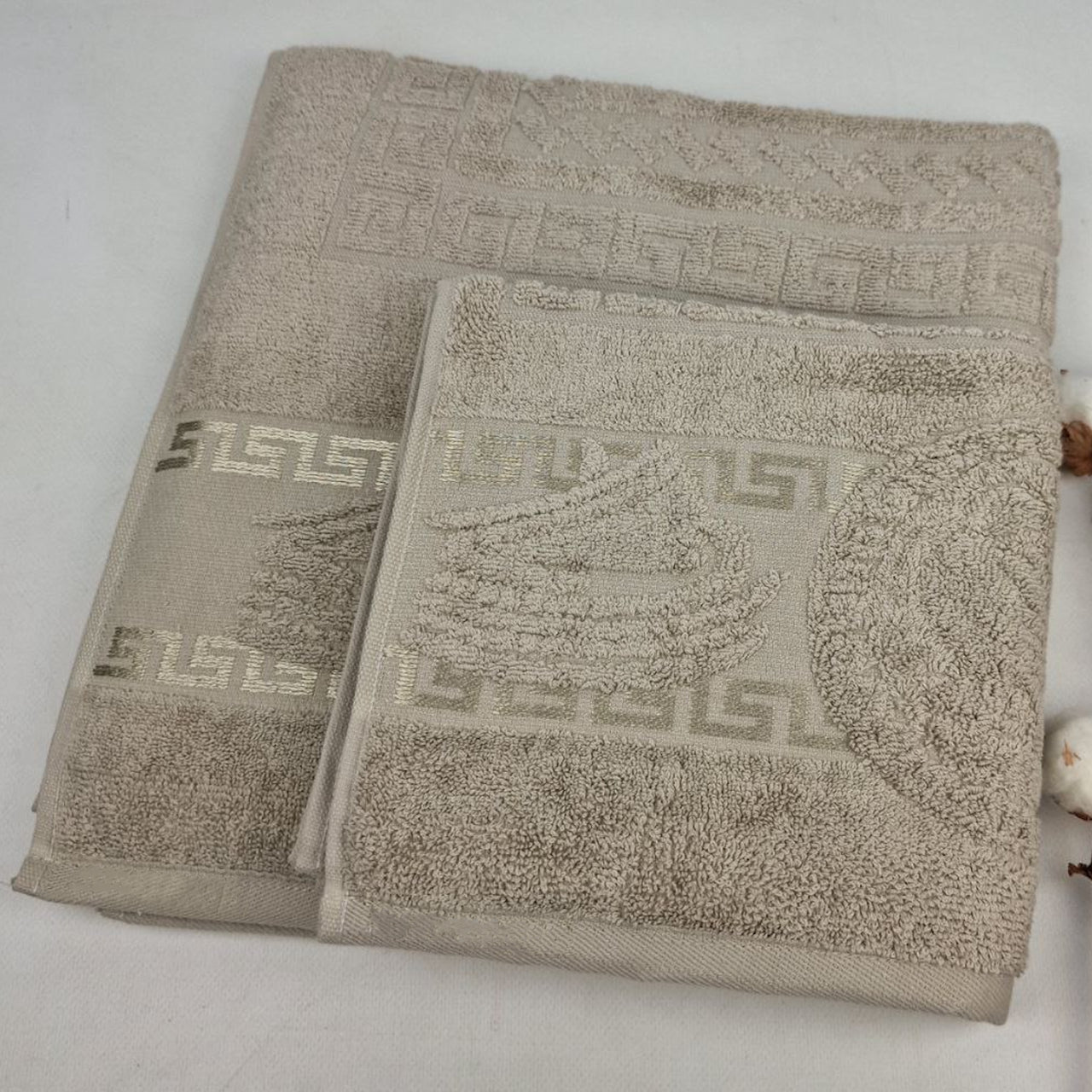 Набір рушників махрових, 2шт(140х70см, 90х50см), Lux Cotton Pilimunus (Е818), / Комплект рушників для ванної