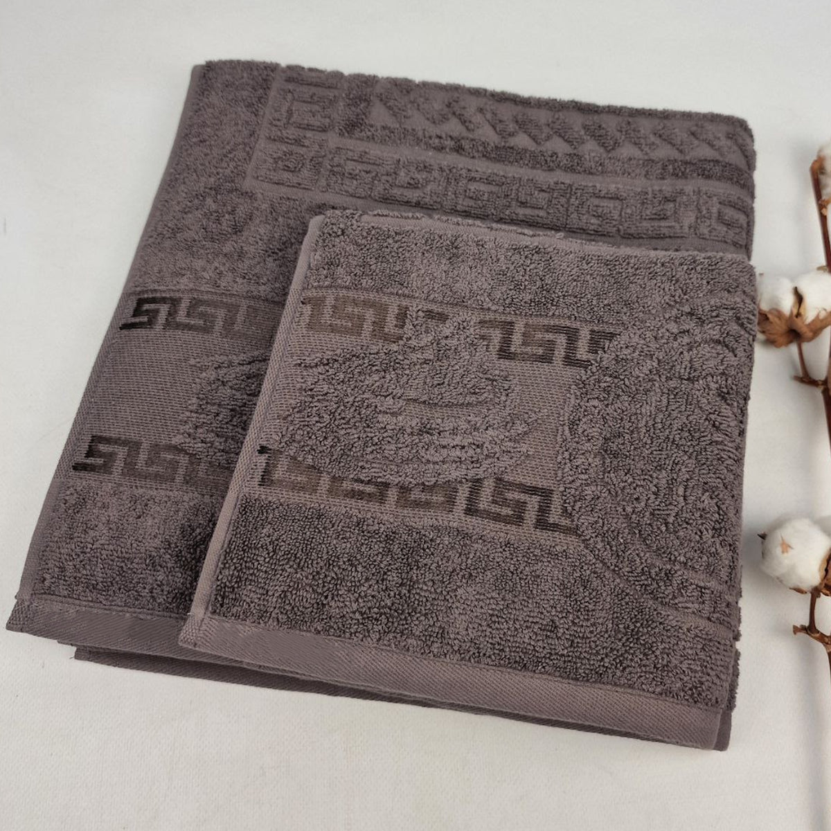 Набір рушників махрових, 2шт(140х70см, 90х50см), Lux Cotton Pilimunus (Е818), / Комплект рушників для ванної