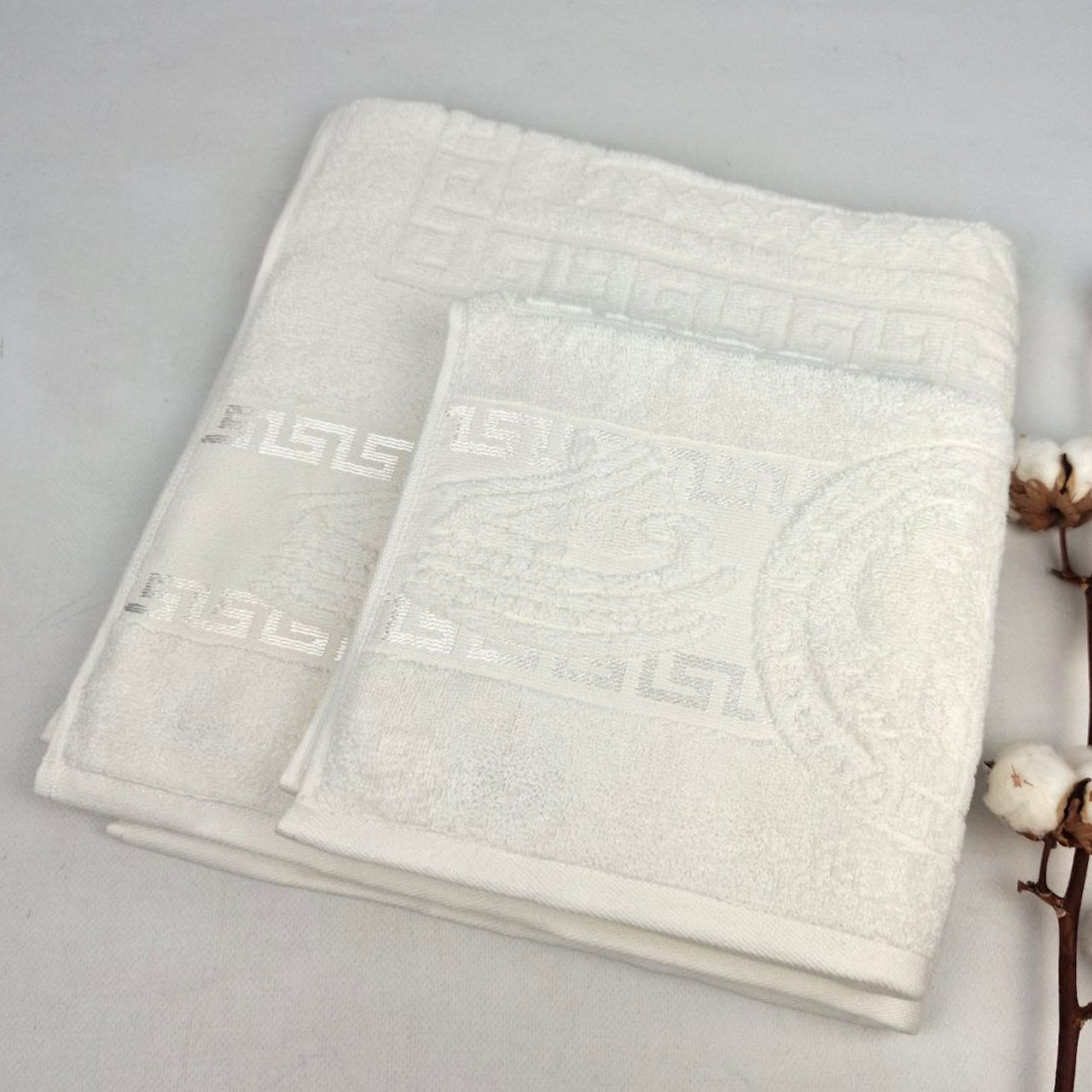 Набір рушників махрових, 2шт(140х70см, 90х50см), Lux Cotton Pilimunus (Е818), / Комплект рушників для ванної