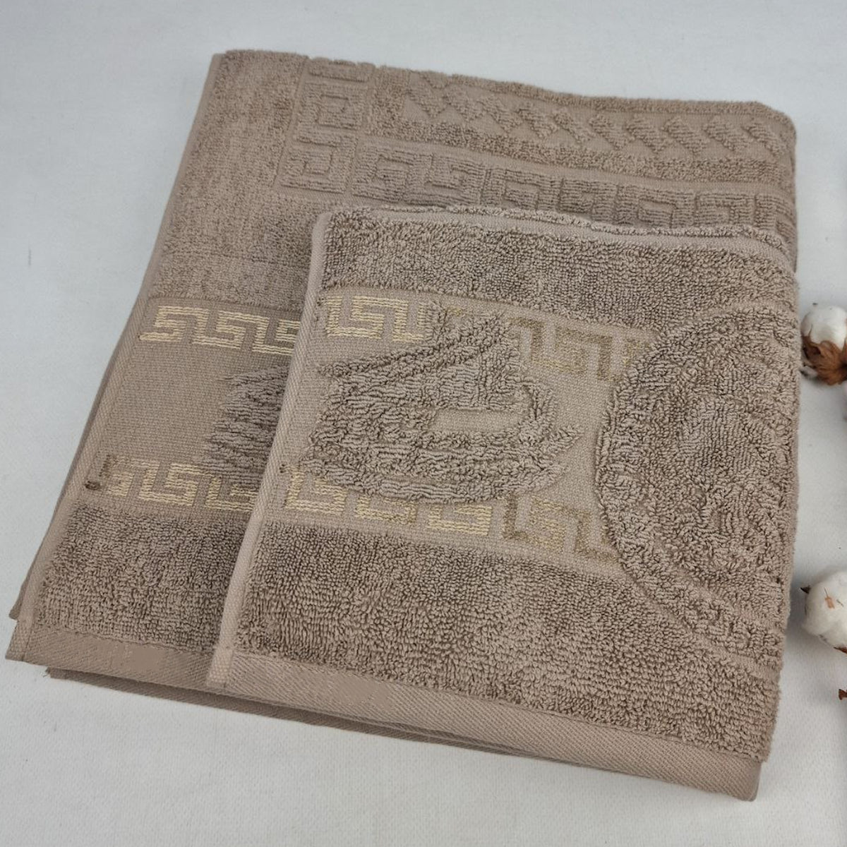 Набір рушників махрових, 2шт(140х70см, 90х50см), Lux Cotton Pilimunus (Е818), / Комплект рушників для ванної