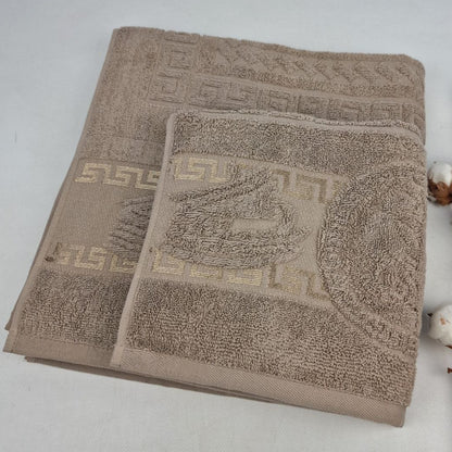 Набір рушників махрових, 2шт(140х70см, 90х50см), Lux Cotton Pilimunus (Е818), / Комплект рушників для ванної