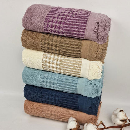 Набір махрових рушників 6 шт, 140х70 см, Philippus Prime Cotton / Комплект рушників із бавовни / Бавовняні рушники