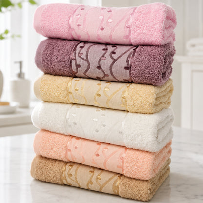Набір рушників махрових, 6шт, Moss Cotton Damla (A559) / Комплект рушників для ванної / Бавовняні рушники