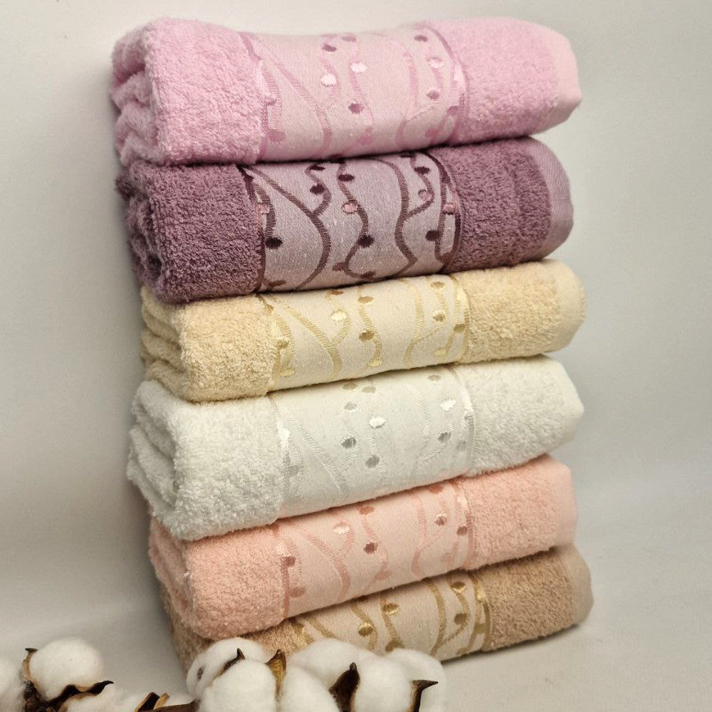 Набір рушників махрових, 6шт, Moss Cotton Damla (A559) / Комплект рушників для ванної / Бавовняні рушники