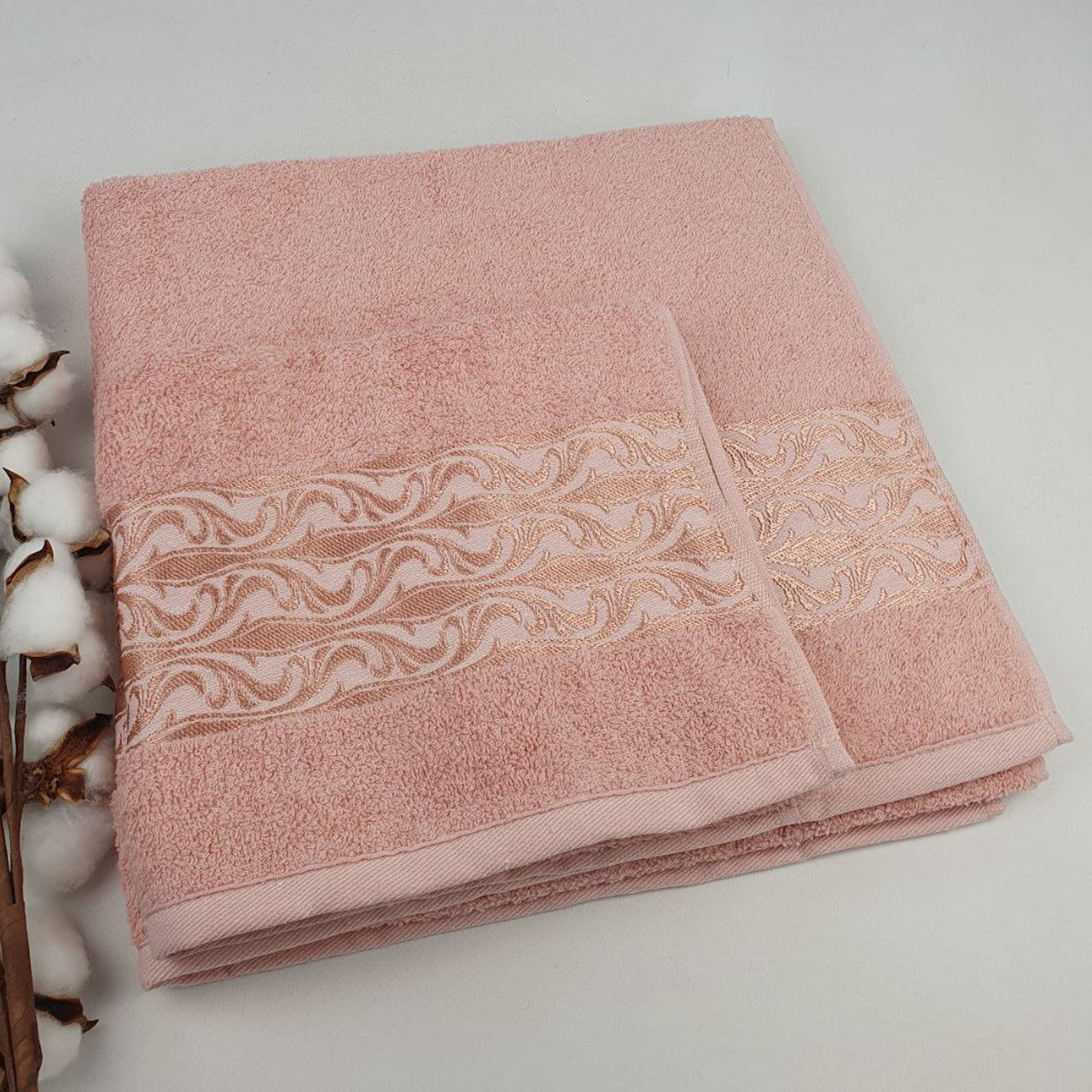 Набір рушників махрових, 2шт(140х70см, 90х50см), Moss Cotton Mary, / Бавовняні рушники / Рушник банний