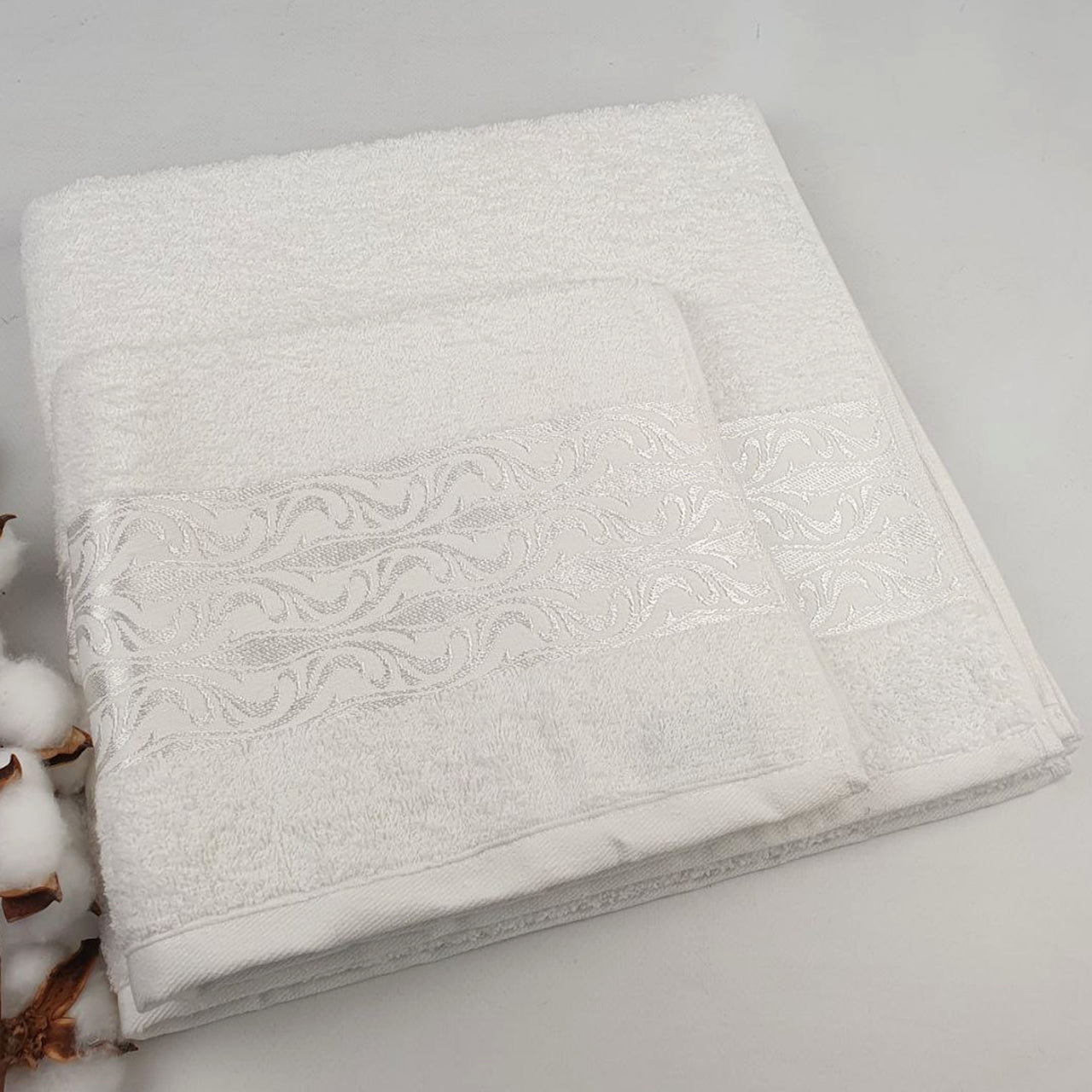 Набір рушників махрових, 2шт(140х70см, 90х50см), Moss Cotton Mary, / Бавовняні рушники / Рушник банний