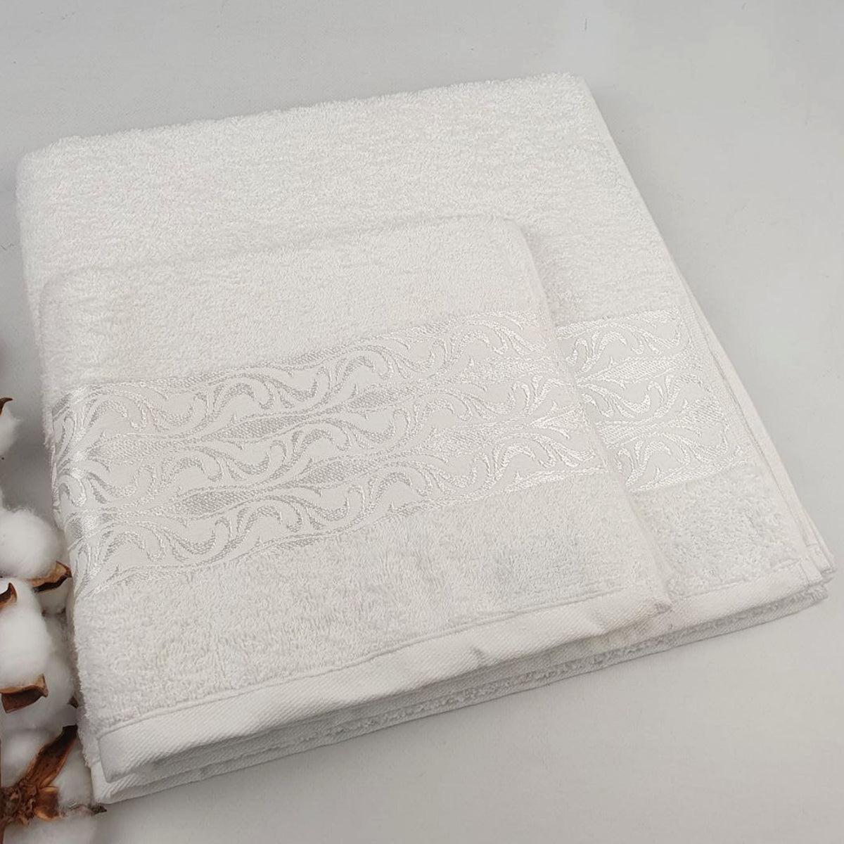 Набір рушників махрових, 2шт(140х70см, 90х50см), Moss Cotton Mary, / Бавовняні рушники / Рушник банний