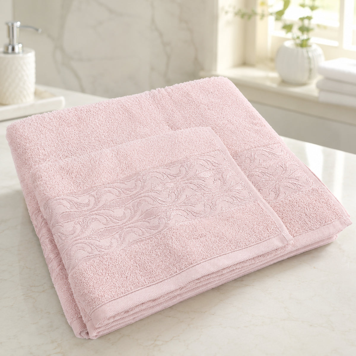 Набір рушників махрових, 2шт(140х70см, 90х50см), Moss Cotton Mary, / Бавовняні рушники / Рушник банний