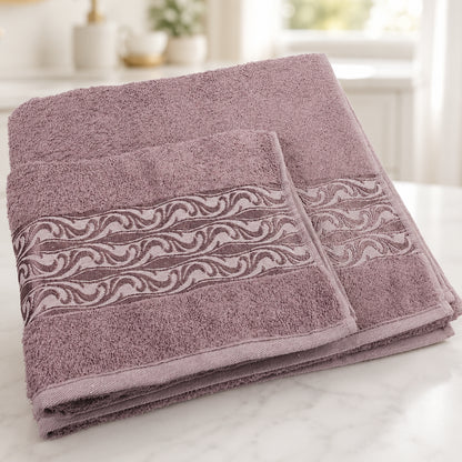 Набір рушників махрових, 2шт(140х70см, 90х50см), Moss Cotton Mary, / Бавовняні рушники / Рушник банний