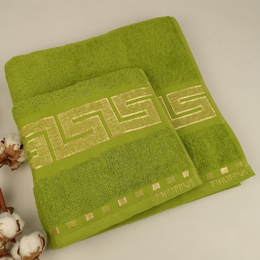 Набір махрових рушників 2шт, 140х70см, 90х50см, Philippus Cross Cotton, / Комплект рушників / Бавовняні рушники