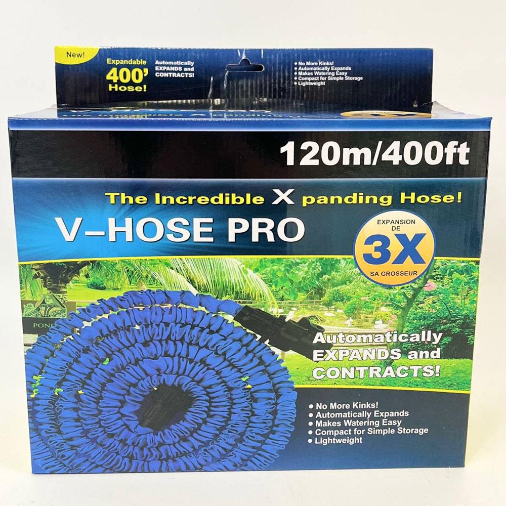 Шланг для поливу V-Hose PRO, Синій / Садовий шланг поливочний / Шланг, що розтягується для саду