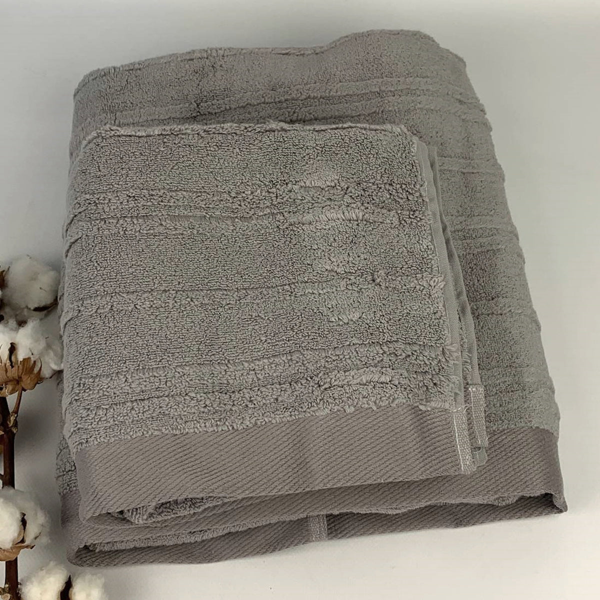 Набір рушників махрових, 2шт(140х70см, 90х50см), Microcotton Cevher, / Рушники для тіла та обличчя