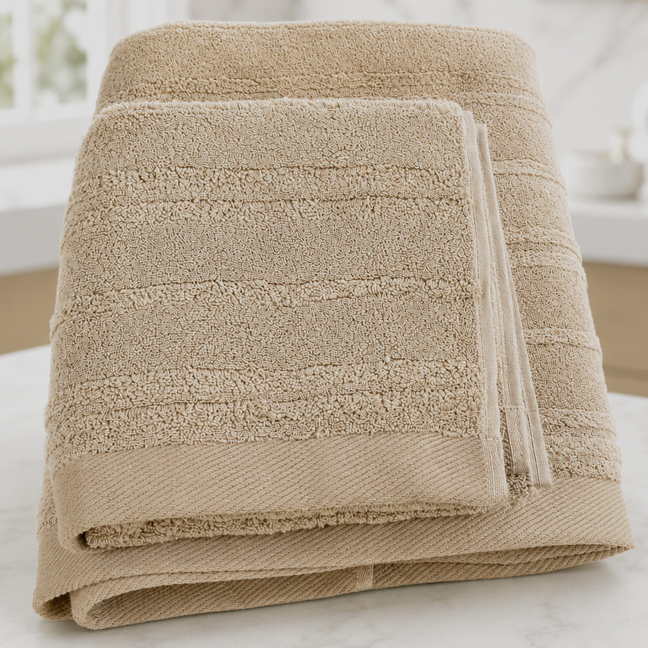 Набір рушників махрових, 2шт(140х70см, 90х50см), Microcotton Cevher, / Рушники для тіла та обличчя