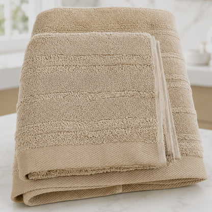 Набір рушників махрових, 2шт(140х70см, 90х50см), Microcotton Cevher, / Рушники для тіла та обличчя