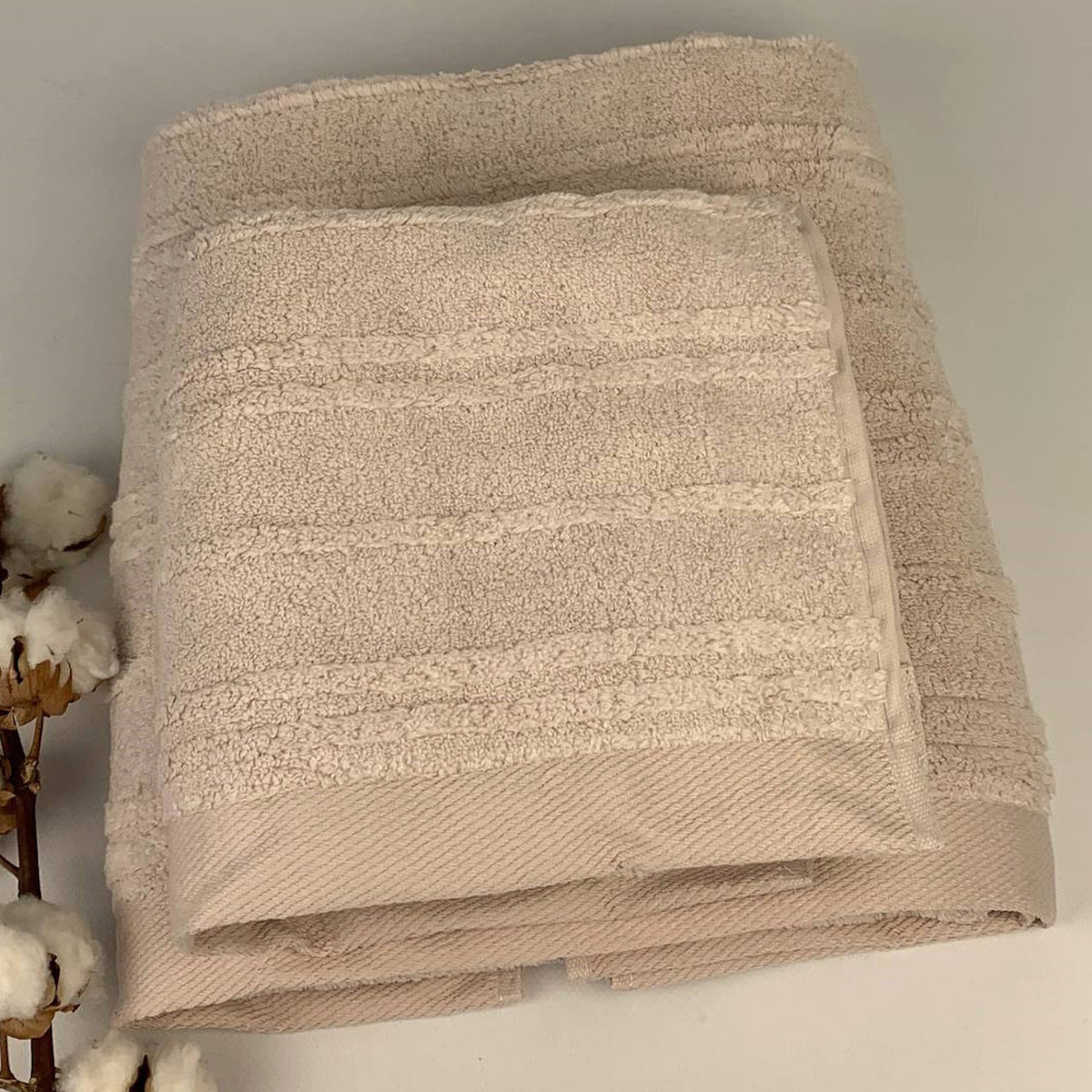 Набір рушників махрових, 2шт(140х70см, 90х50см), Microcotton Cevher, / Рушники для тіла та обличчя