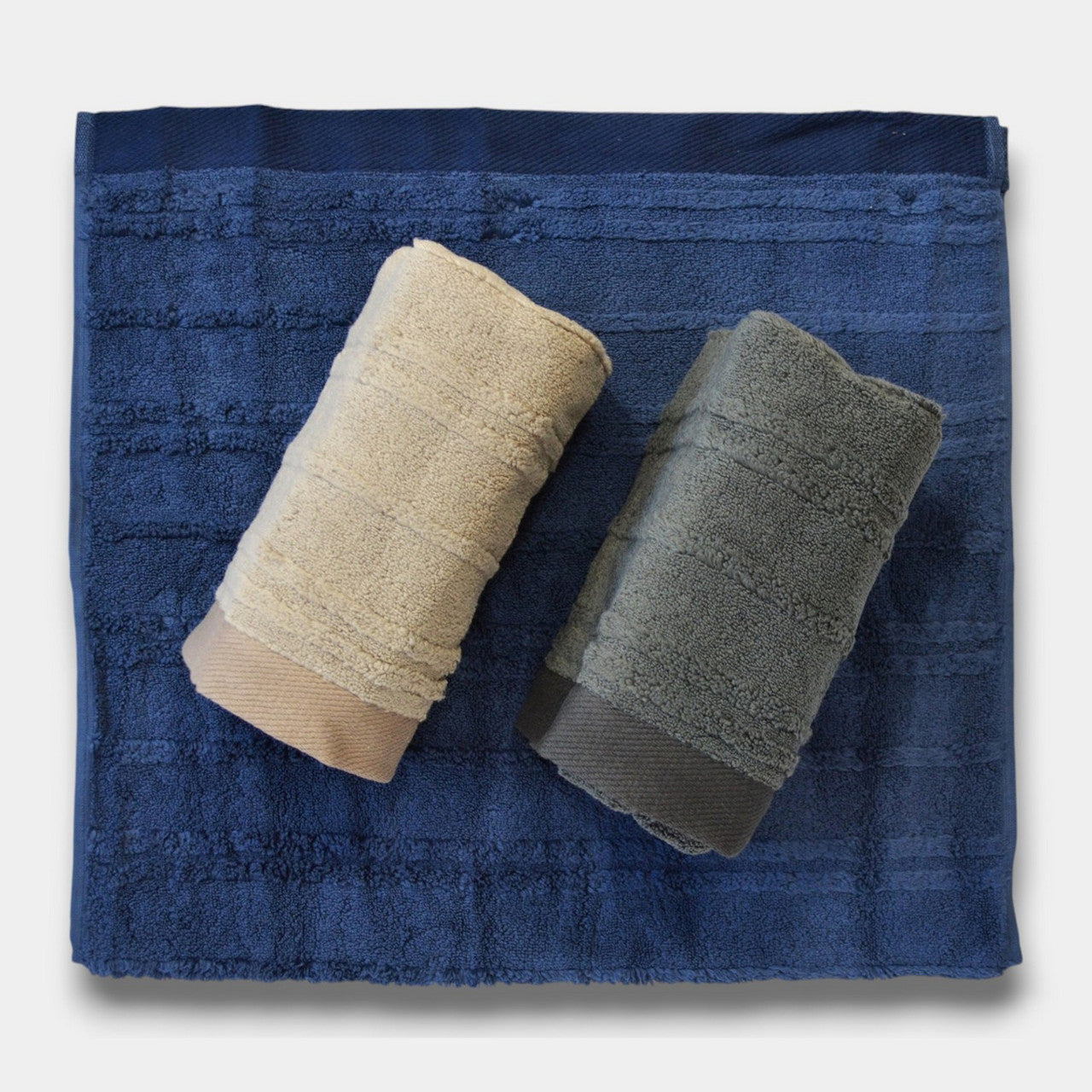 Набір рушників махрових, 3шт, 90х50см, Microcotton Cevher-1 / Бавовняні рушники / Рушники для обличчя
